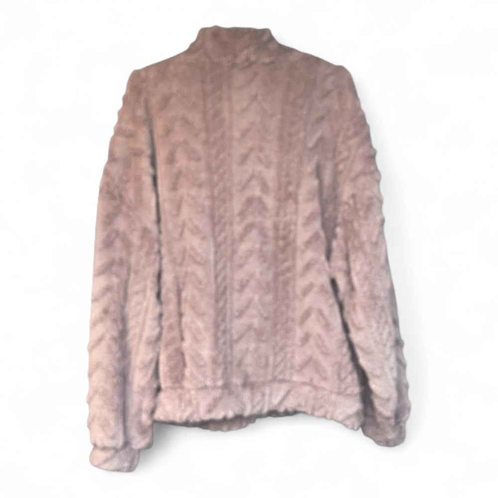 Textured Fleece Women's 3/4 Zip Jacket Pullover - Picture 4 of 6